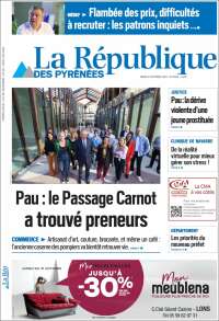Portada de La République des Pyrénées (Francia)