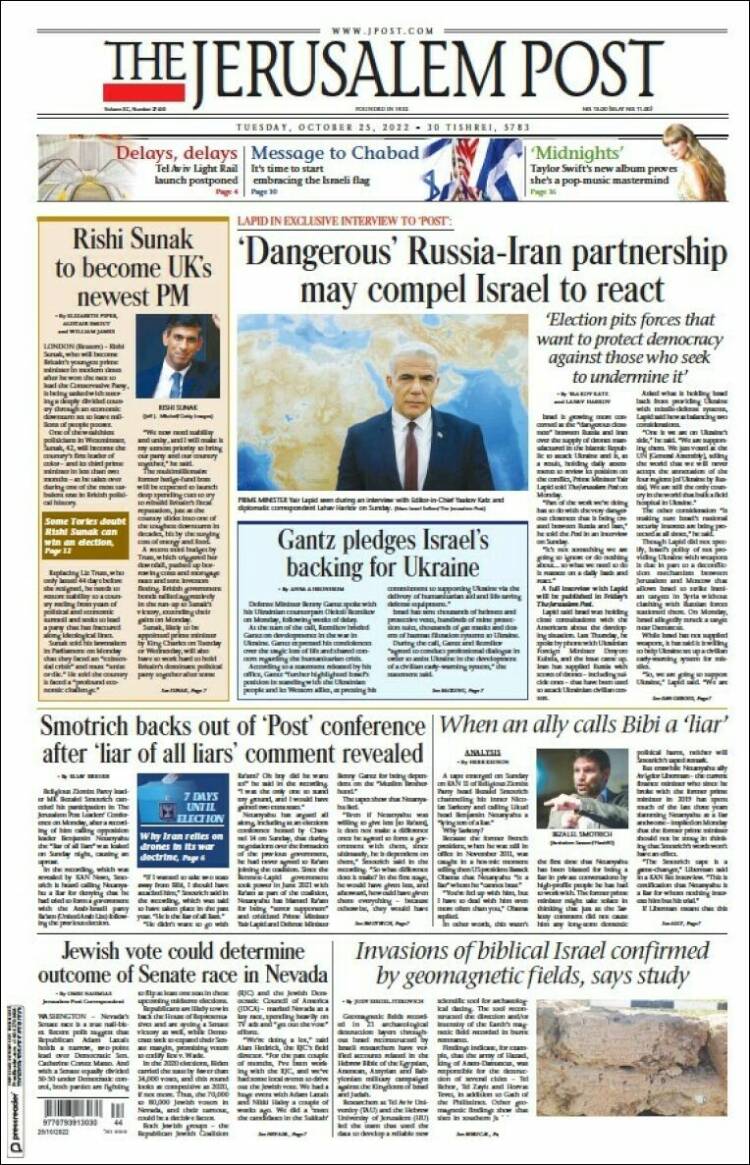 Portada de The Jerusalem Post (Israel)