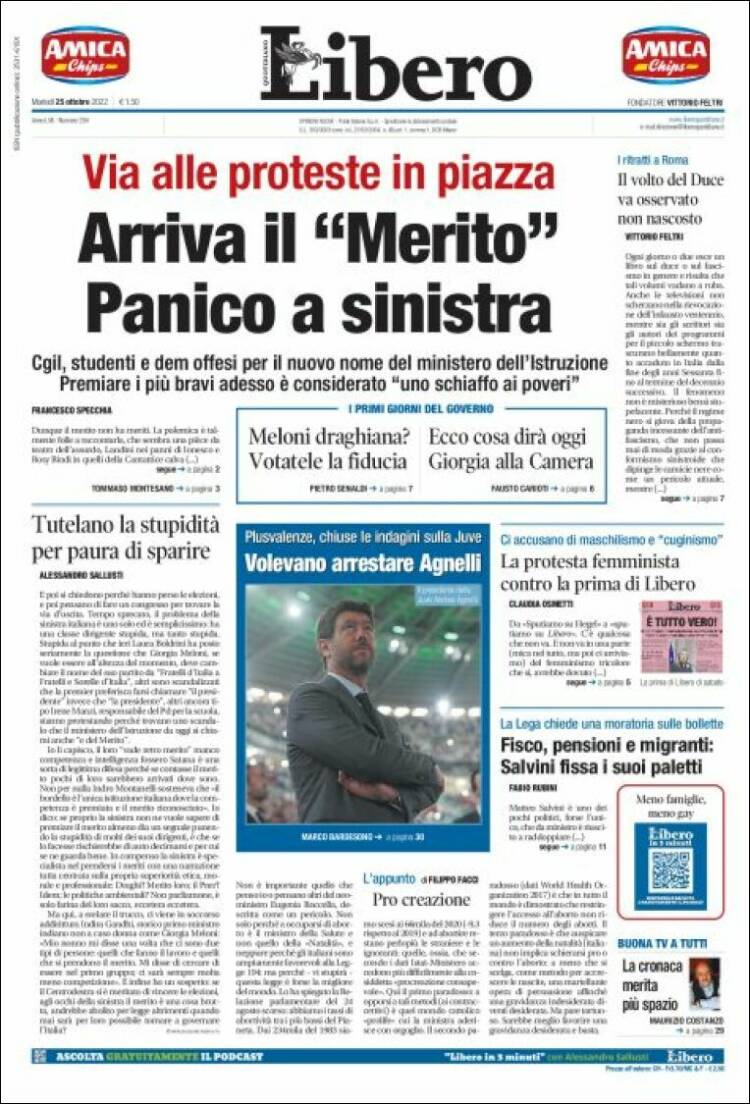 Portada de Libero (Italia)