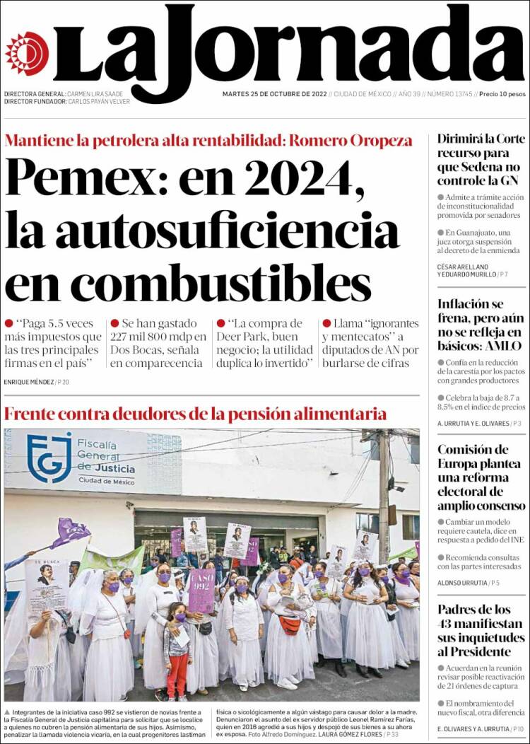 Portada de La Jornada (M&eacute;xico)