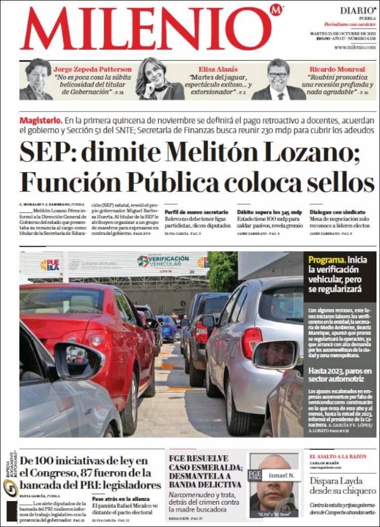 Portada de Milenio de Puebla (M&eacute;xico)