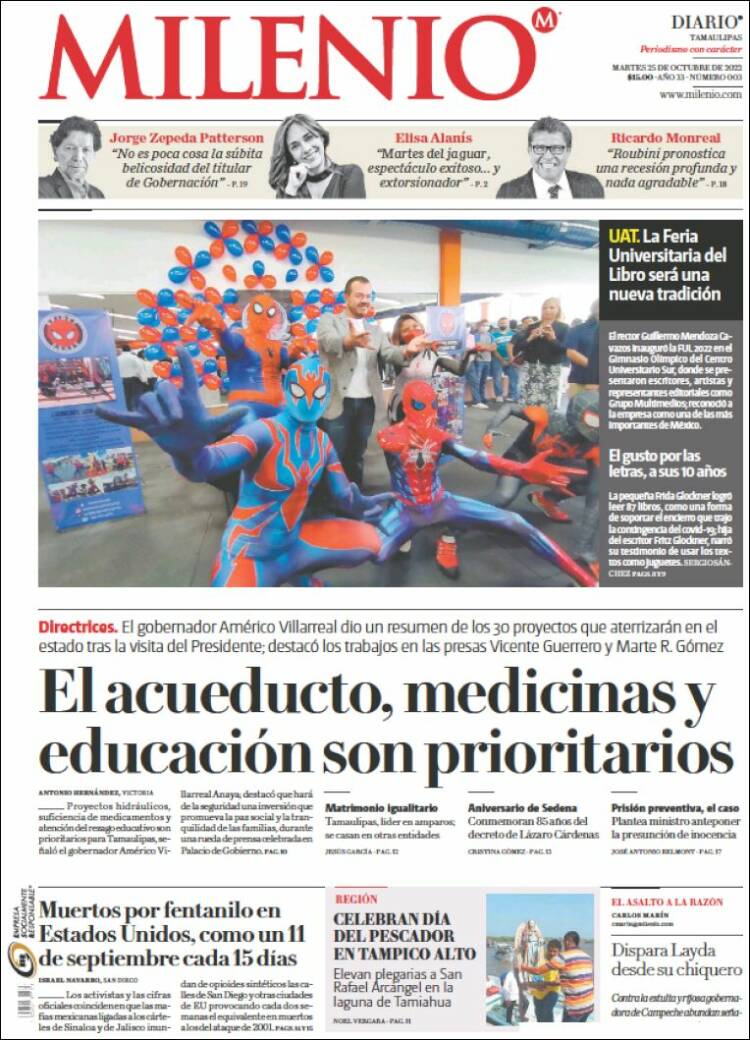 Portada de Milenio - Tamaulipas (M&eacute;xico)
