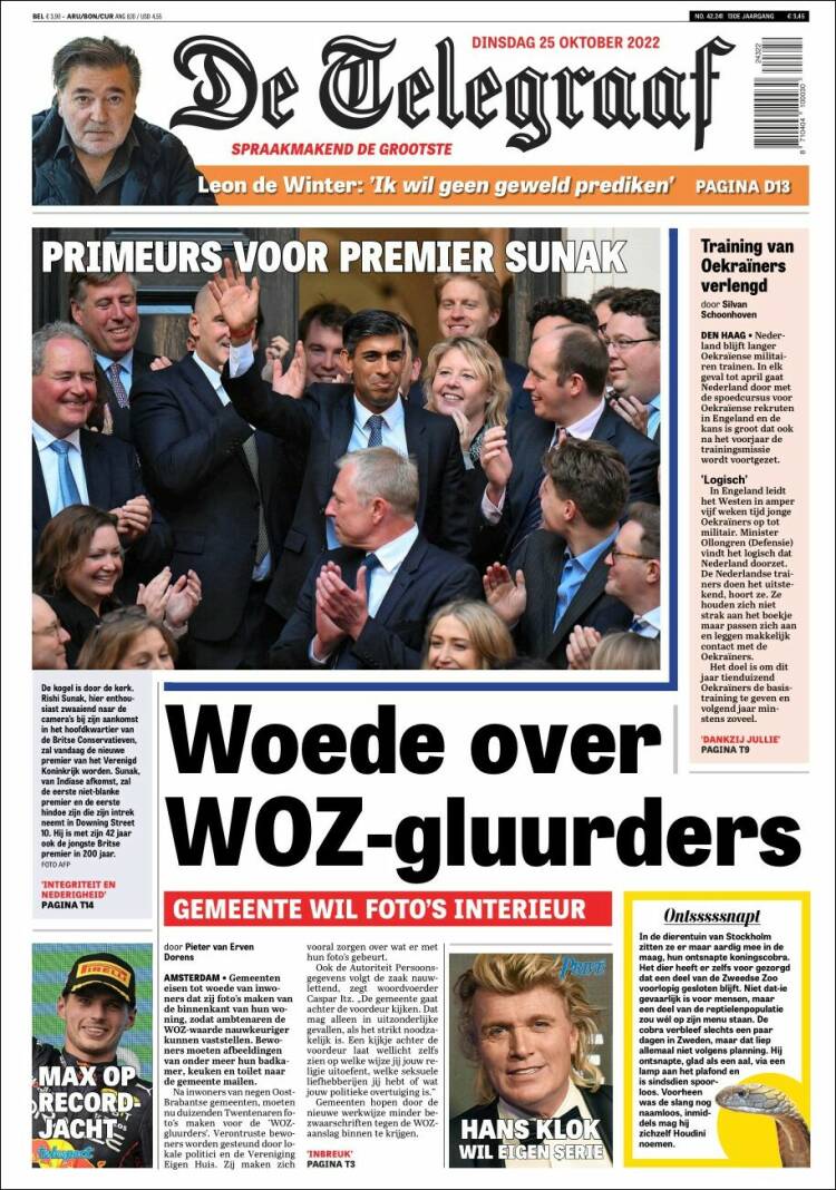 Portada de De Telegraaf (Pa&iacute;ses Bajos)