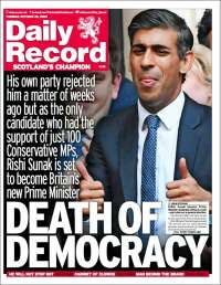 Portada de Daily Record (Reino Unido)