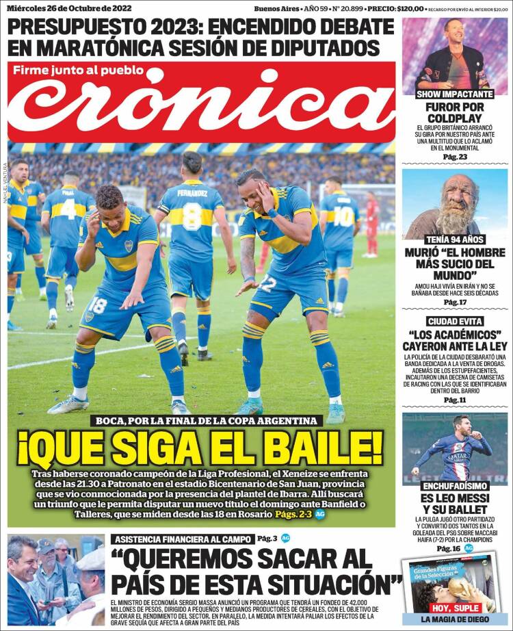 Portada de Crónica (Argentina)