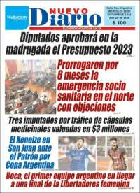 Portada de Nuevo Diario de Salta (Argentina)