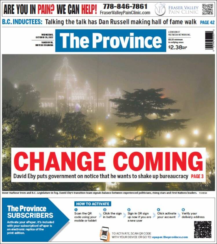 Portada de The Province (Canadá)