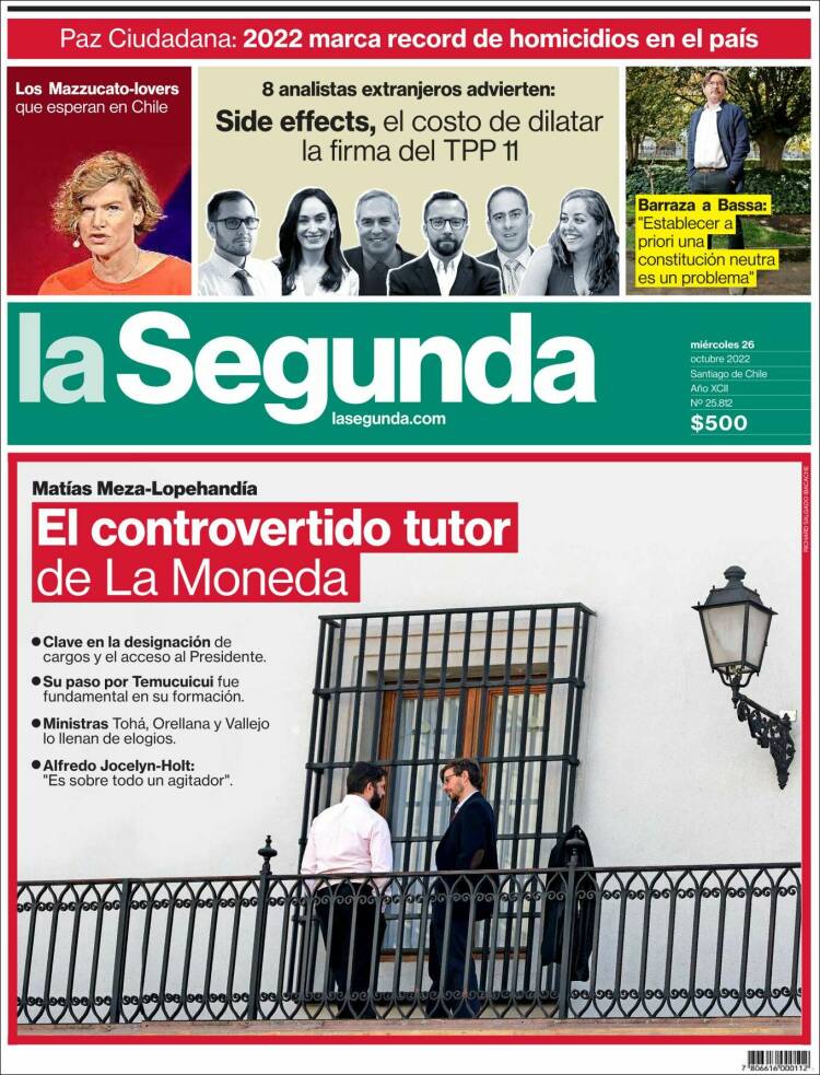 Portada de La Segunda (Chile)