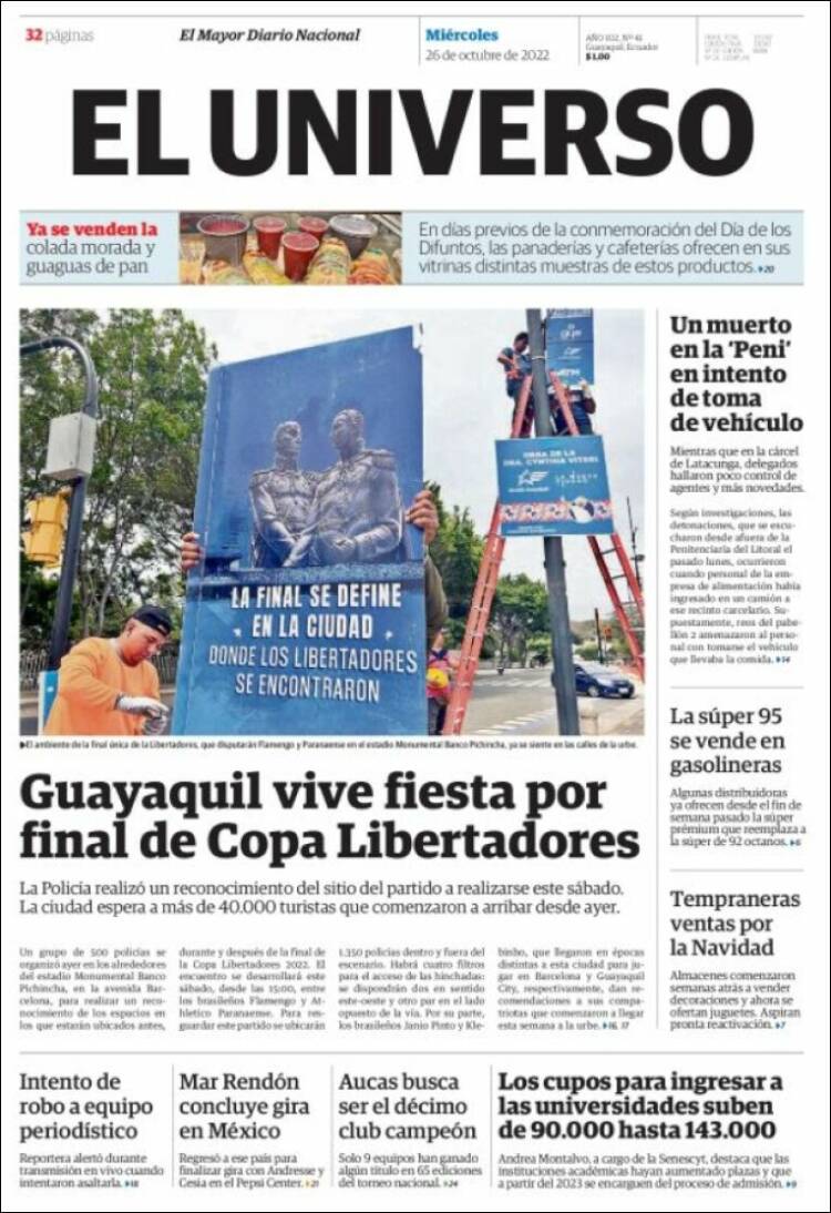 Portada de El Universo - Ecuador (&Eacute;quateur)