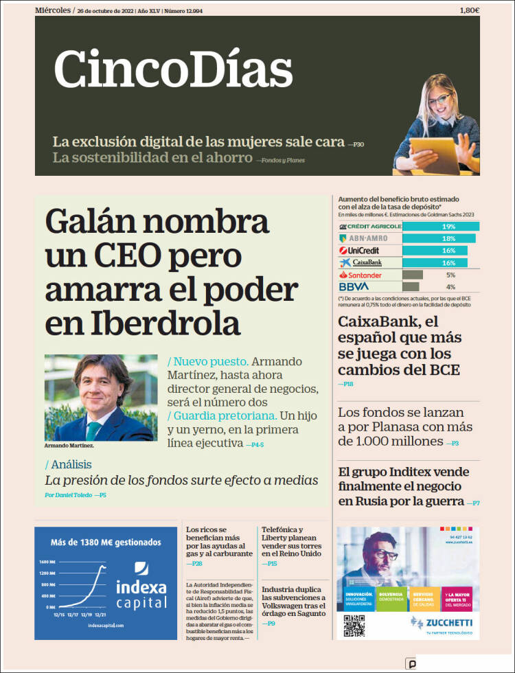 Portada de Cinco Días (Espa&ntilde;a)