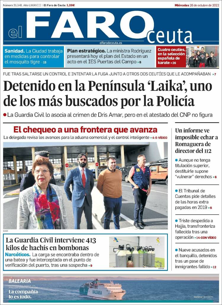 Portada de El Faro de Ceuta (España)