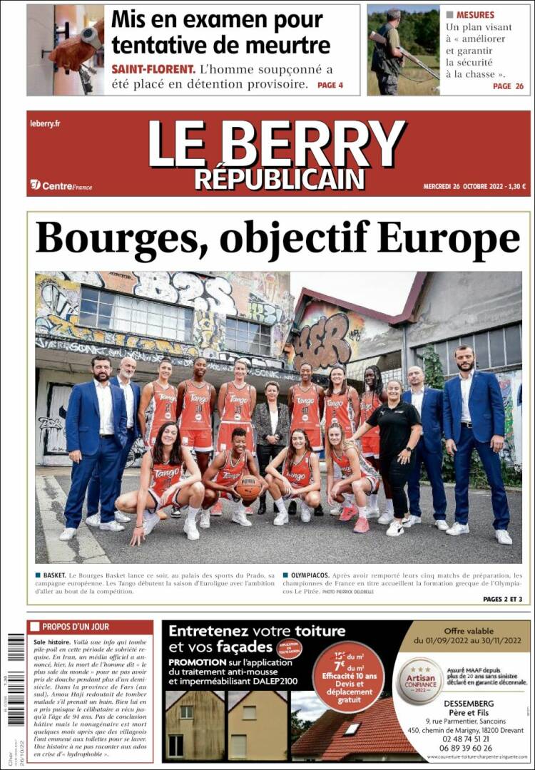 Portada de Berry Republicain (Francia)