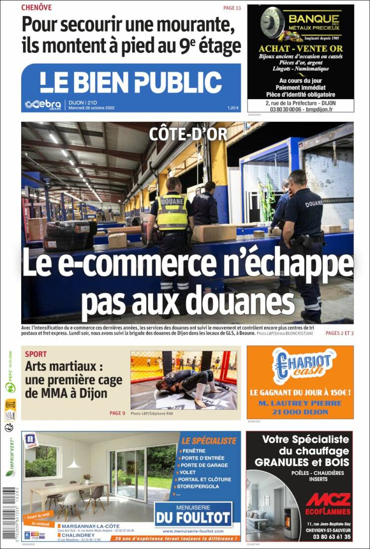 Portada de Le Bien Public (Francia)