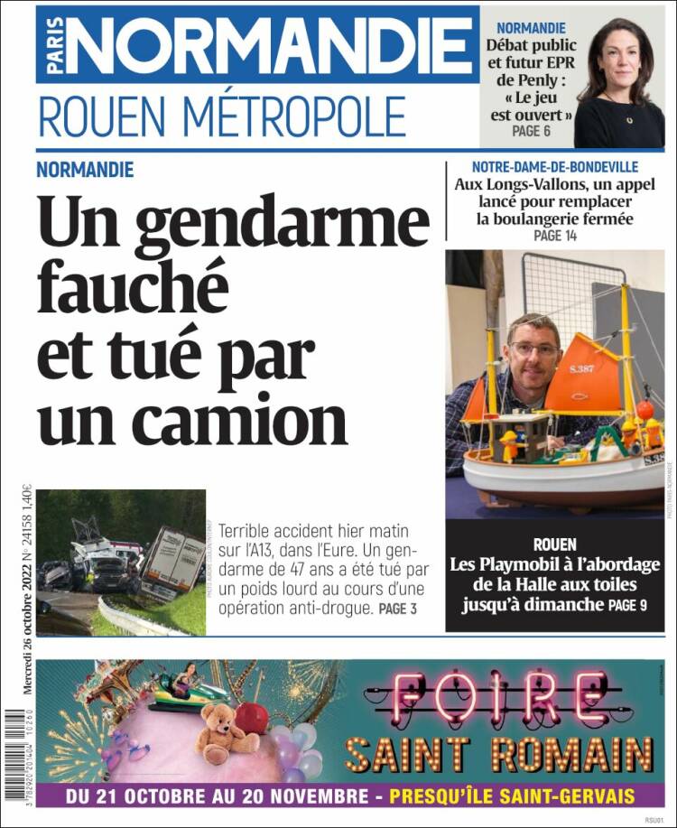 Portada de Paris Normandie (Francia)