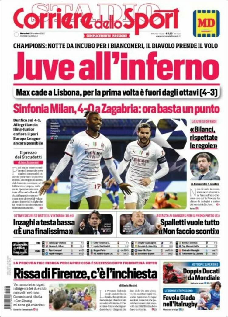 Portada de Corriere dello Sport (Italia)