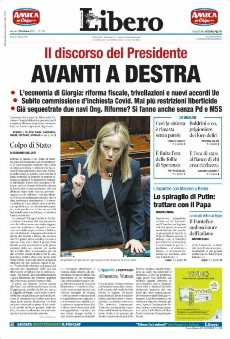 Portada de Libero (Italia)