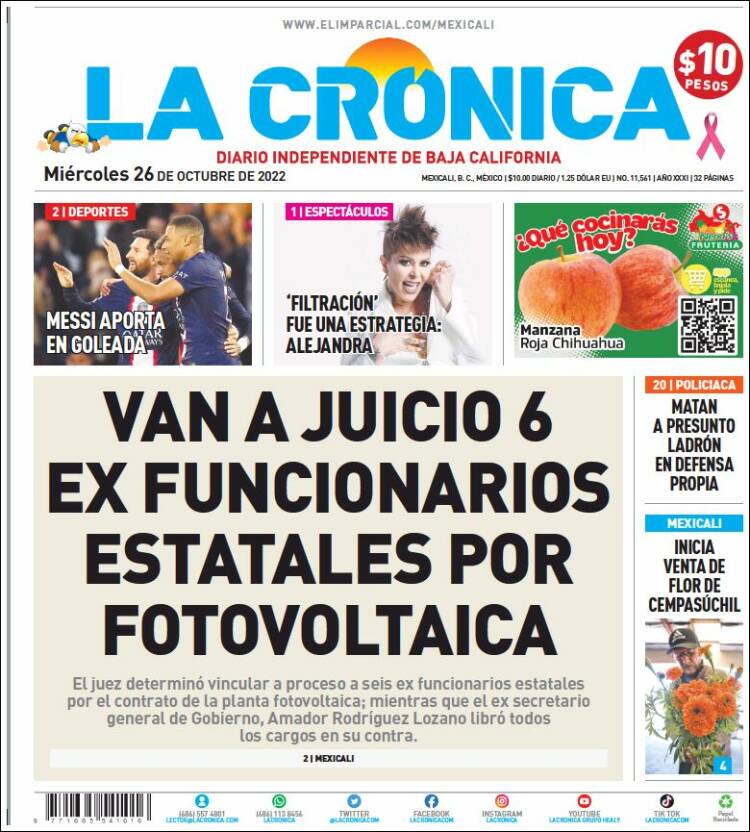 Portada de La Crónica de Baja California (México)