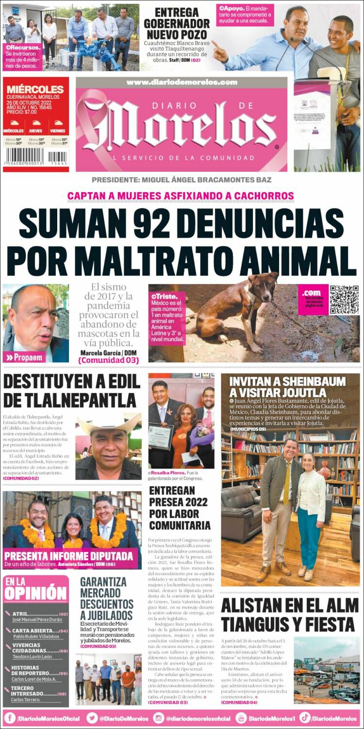 Portada de Diario de Morelos (México)