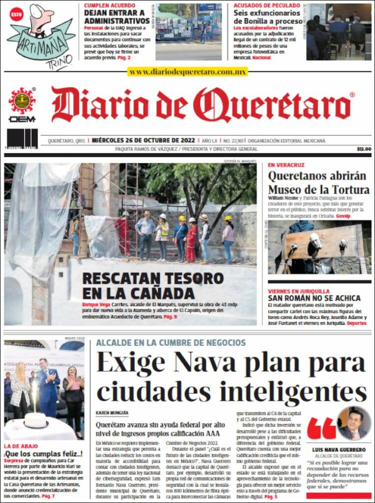 Portada de Diario de Querétaro (México)