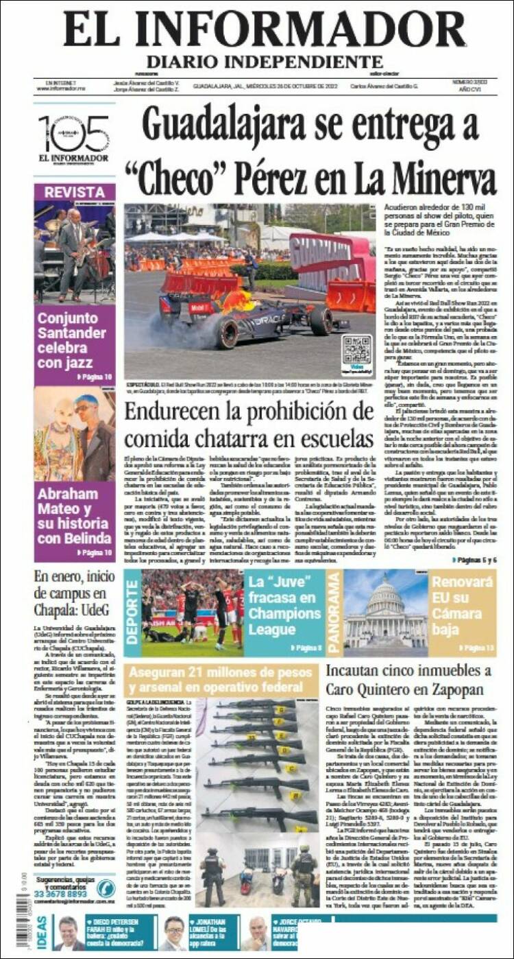 Portada de El Informador (México)