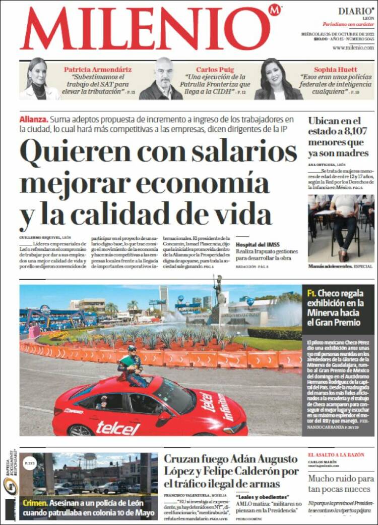 Portada de Milenio de León (México)