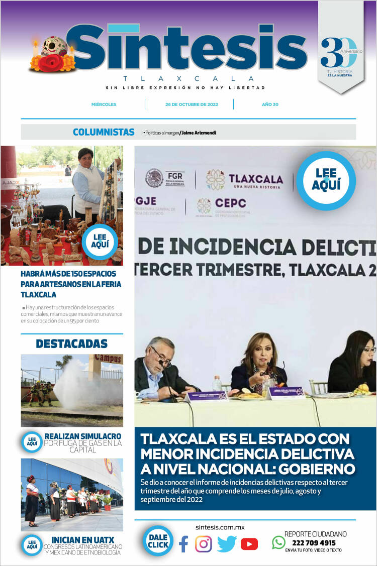 Portada de Síntesis de Tlaxcala (México)