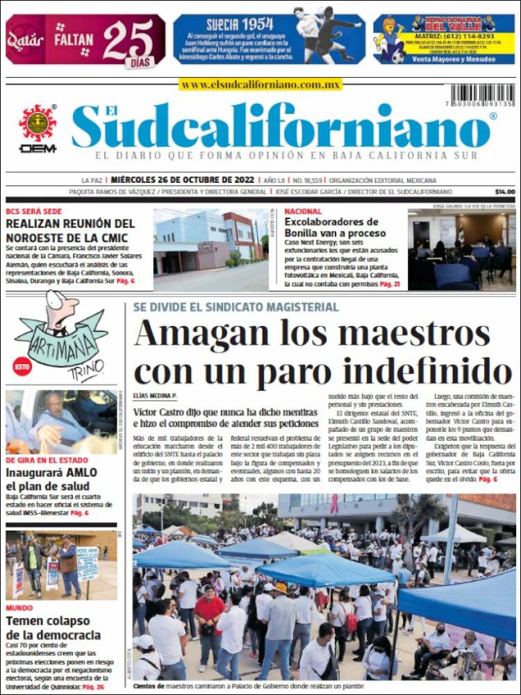 Portada de El Sudcaliforniano (México)