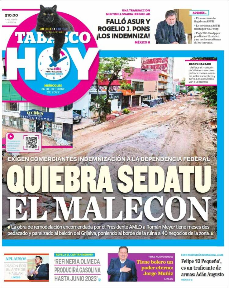 Portada de Tabasco Hoy (México)