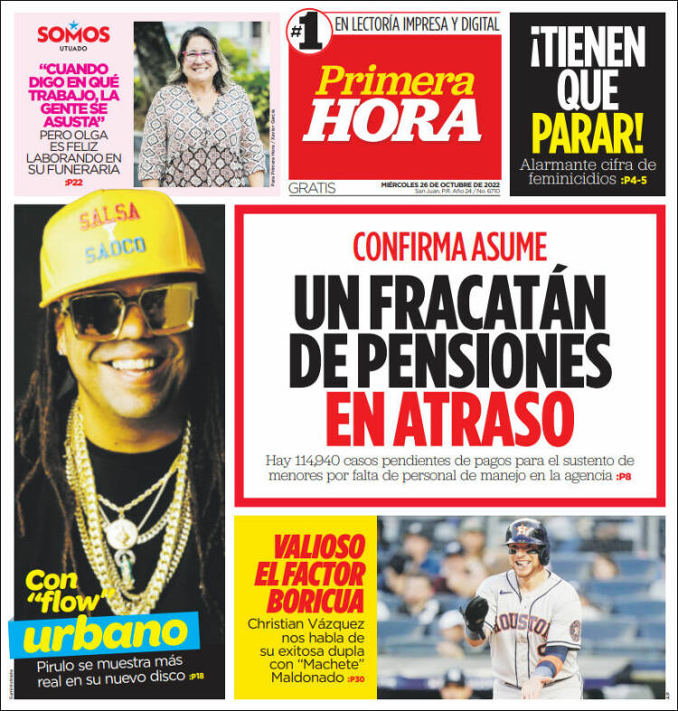 Portada de Primera Hora (Puerto Rico)