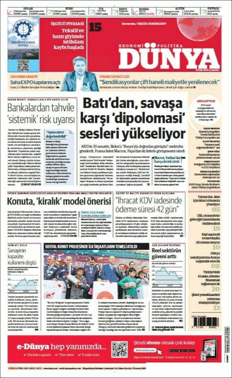Portada de Dünya (Turqu&iacute;a)