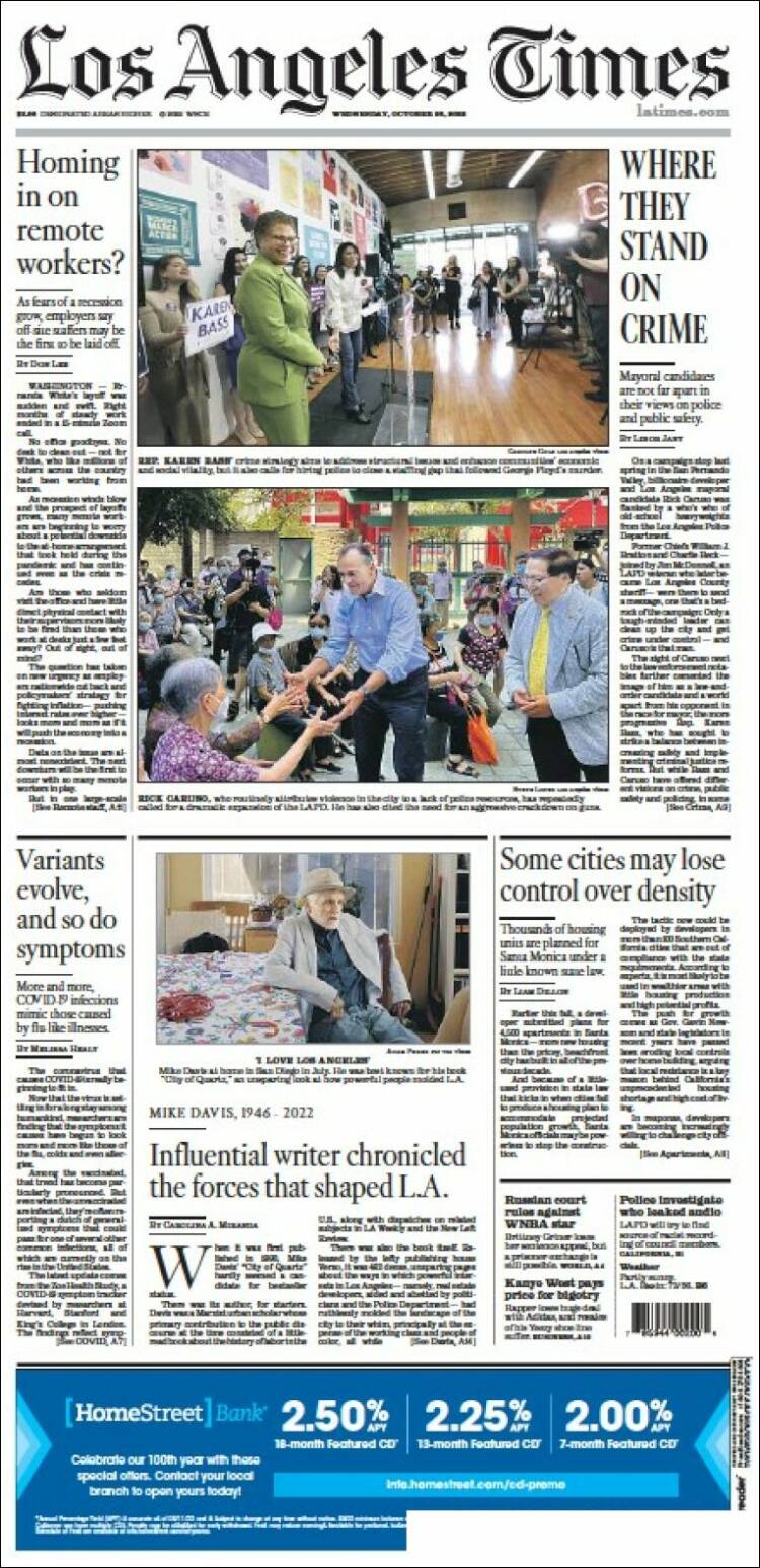 Portada de Los Angeles Times (USA)