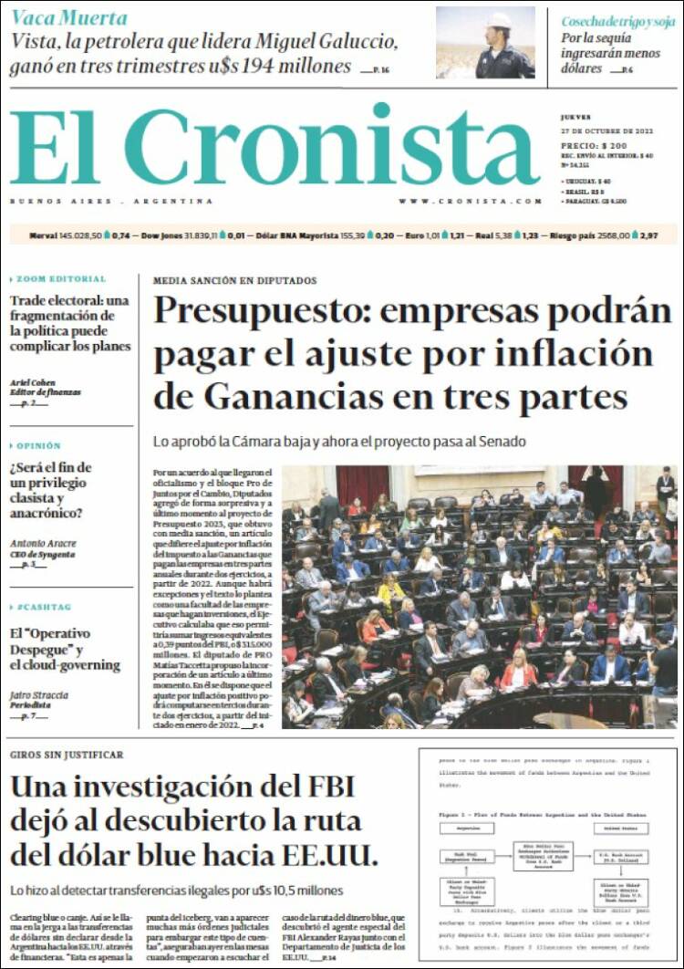 Portada de El Cronista Comercial (Argentina)