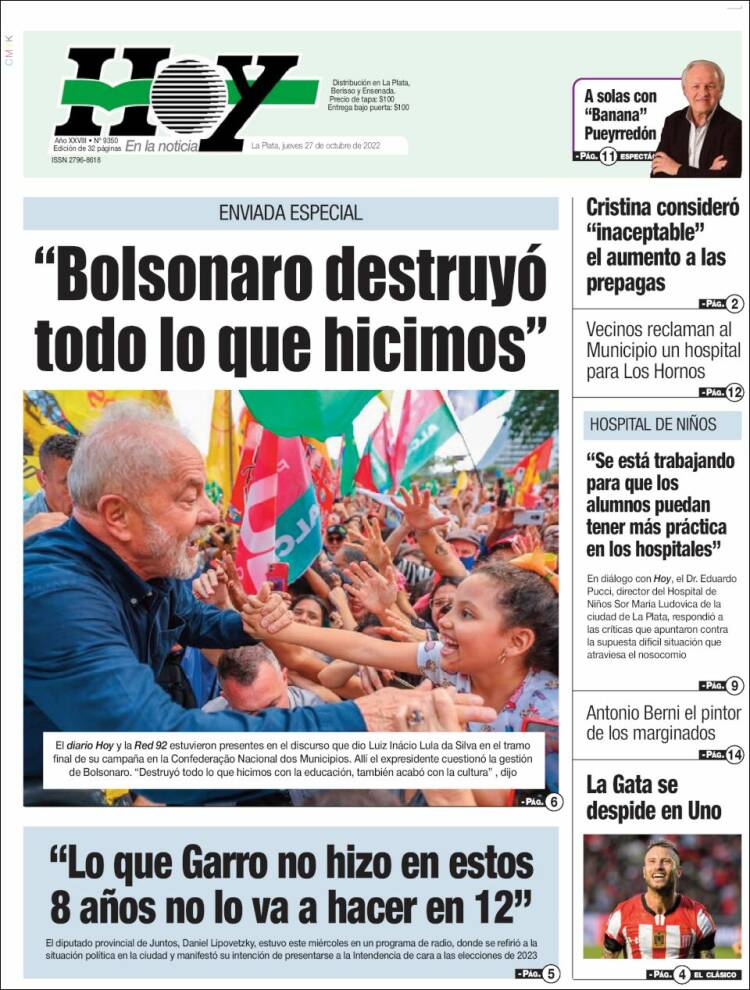 Portada de Diario Hoy (Argentina)