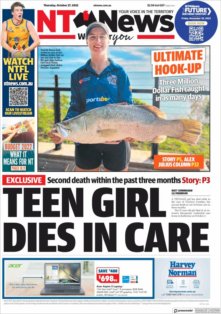 Portada de Northern Territory News (Australia)