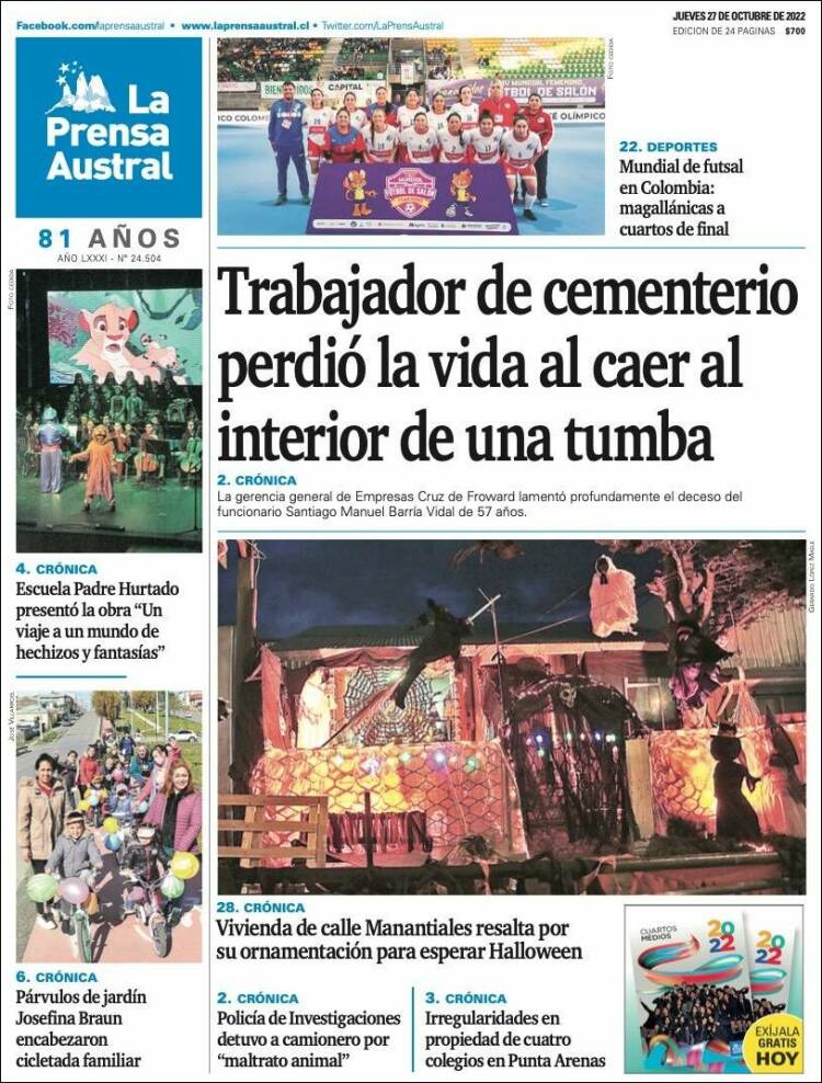 Portada de El Magallanes (Chile)