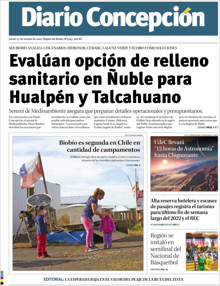 Portada de Diario de Concepción (Chile)