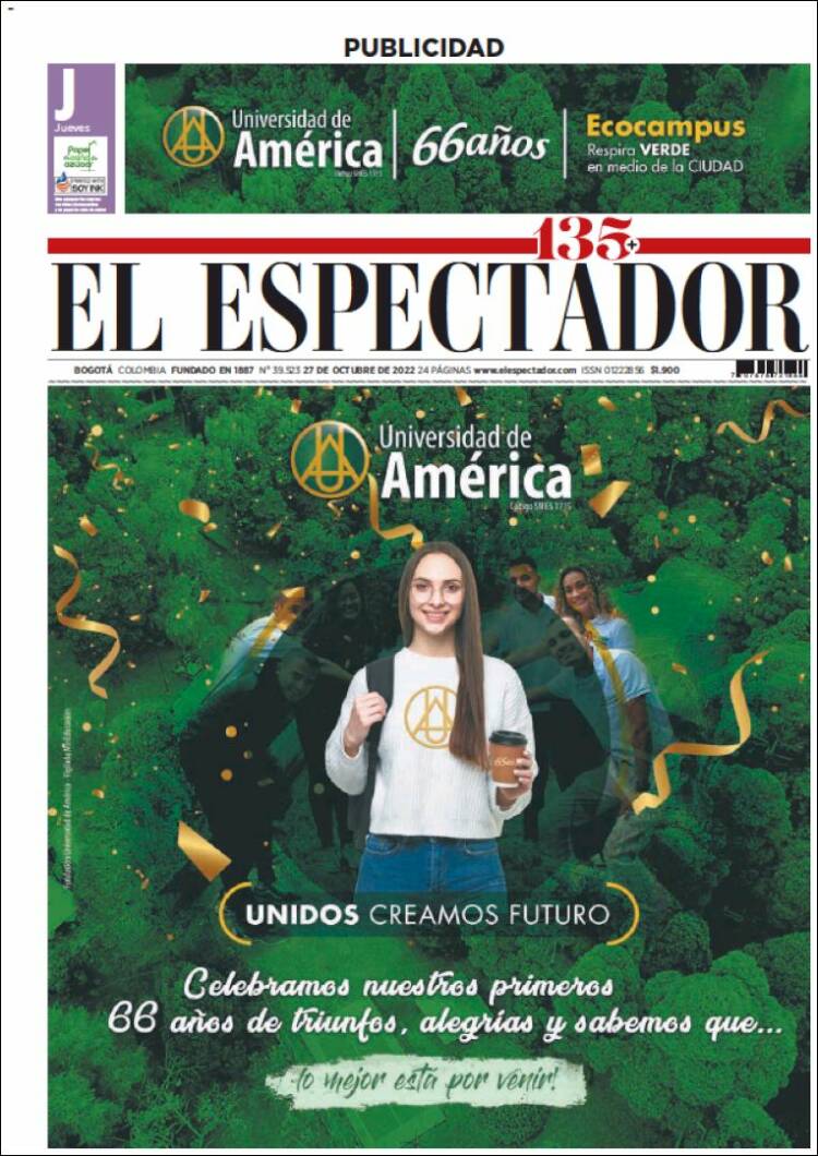 Portada de El Espectador (Colombia)