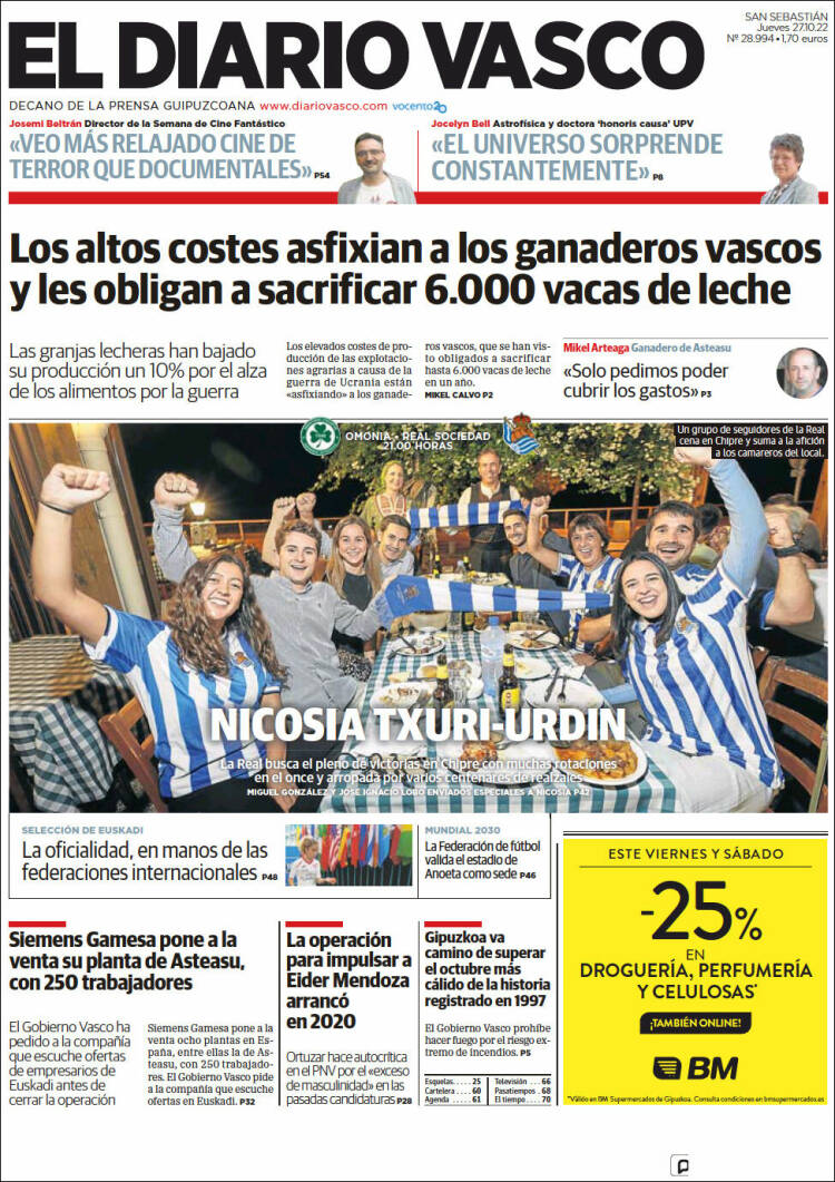 Portada de Diario Vasco (España)