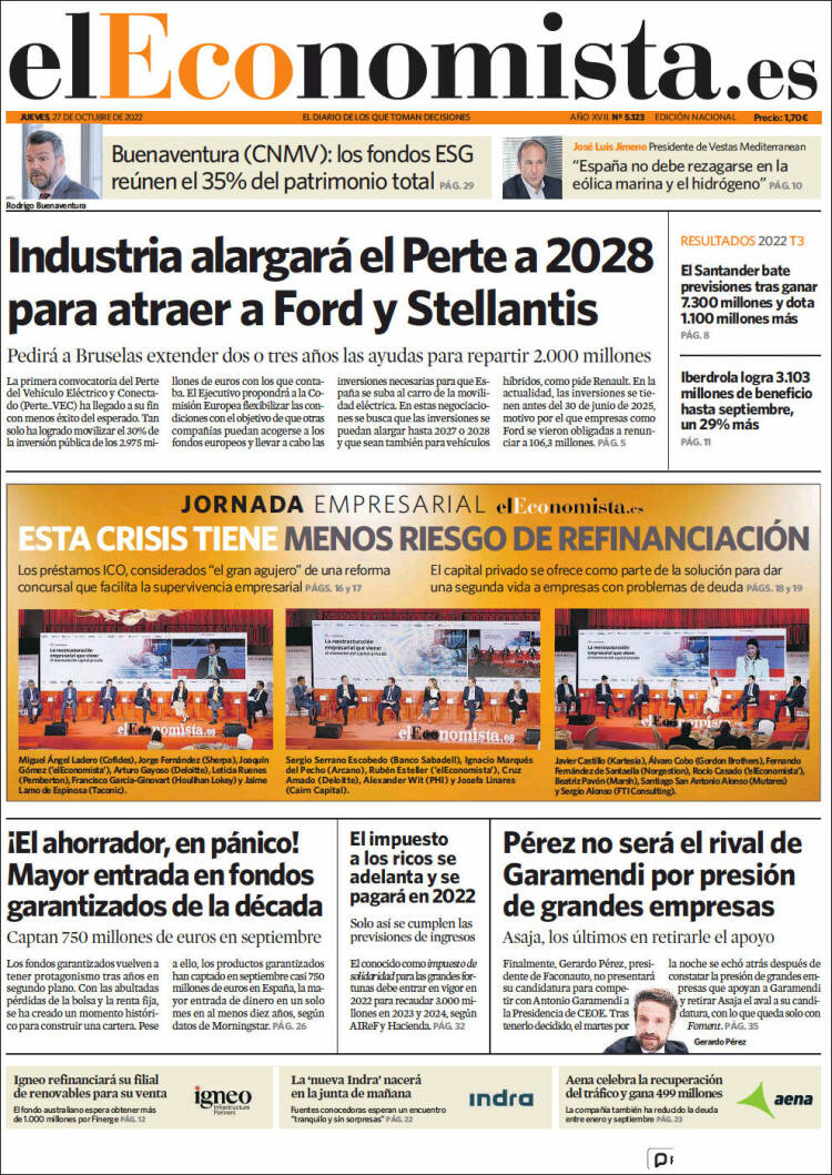 Portada de El Economista (Espa&ntilde;a)