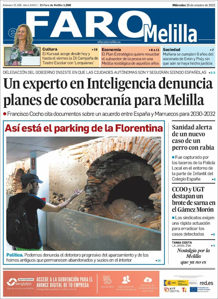 Portada de El Faro de Melilla (España)