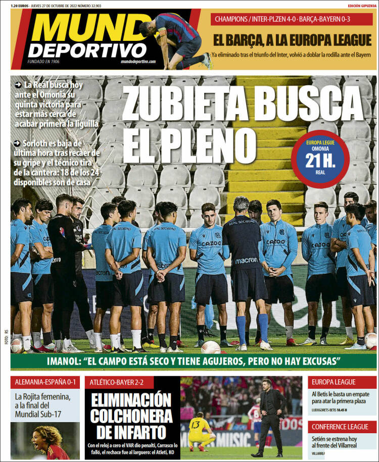 Portada de Mundo Deportivo Gipuzkoa (España)