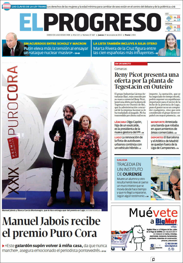 Portada de El Progreso (España)