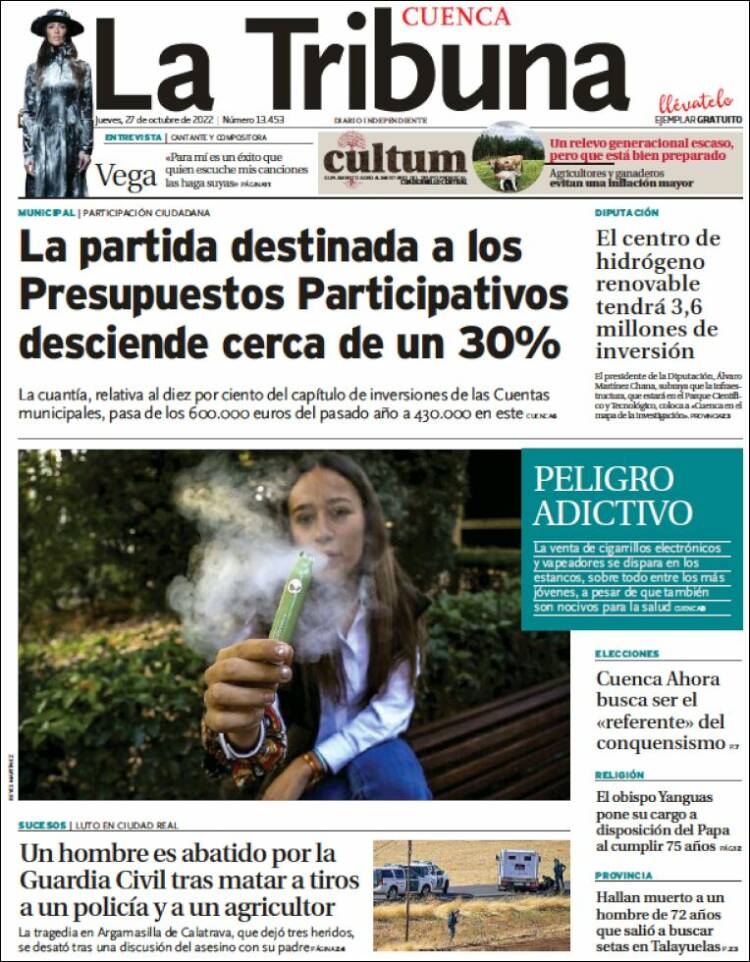 Portada de La Tribuna de Cuenca (España)