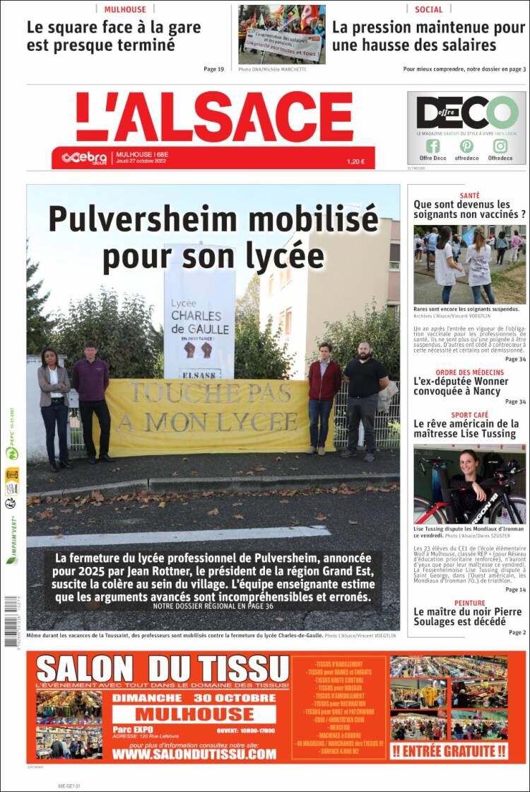 Portada de Journal L'Alsace (France)