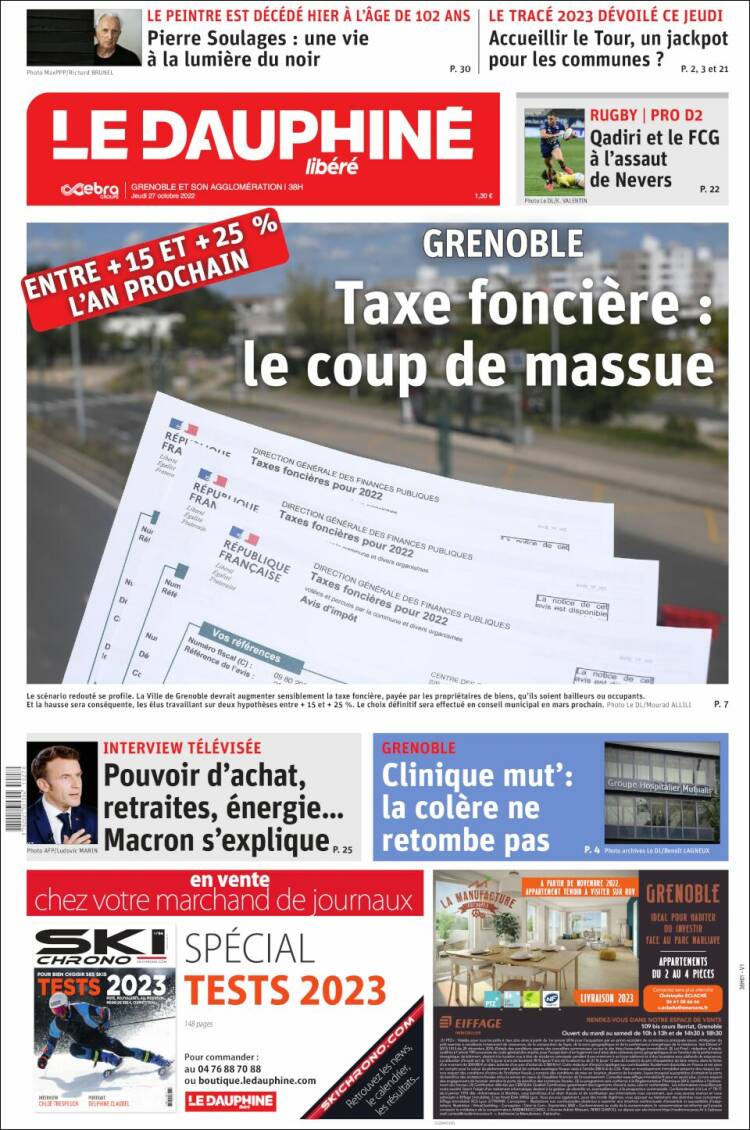 Portada de Le Dauphiné Libéré (France)