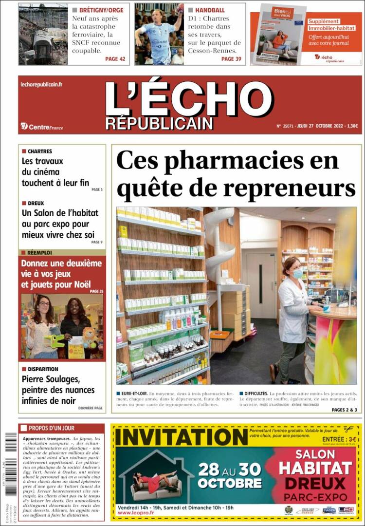 Portada de L'Echo Républicain (France)