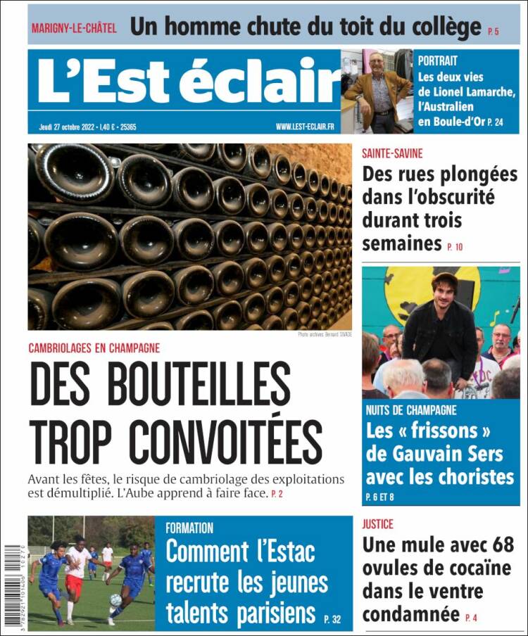 Portada de L'Est Eclair (France)