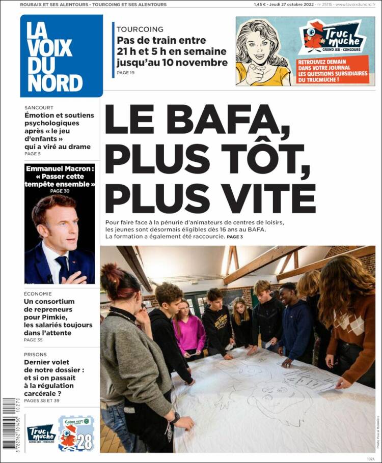 Portada de La Voix du Nord (France)