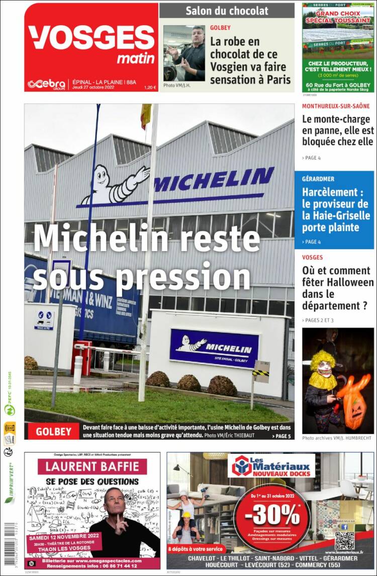 Portada de Vosges Matin (France)