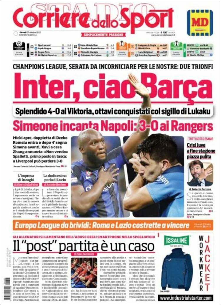 Portada de Corriere dello Sport (Italia)